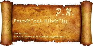 Petróczi Mihály névjegykártya