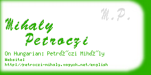 mihaly petroczi business card